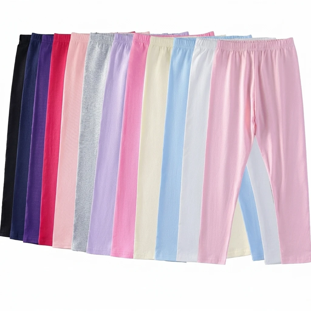 Legging extensible et confortable unicolore en coton pour le sport et l'école